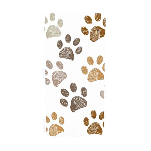 UNISE Dog Paw Hand Towel Cotton Face Towel Soft Highly Absorbent Fingertip Towels with Personalized Print Towel for Bath Room Decor and Sports Gym Yoga Kitchen (30x15 inch)