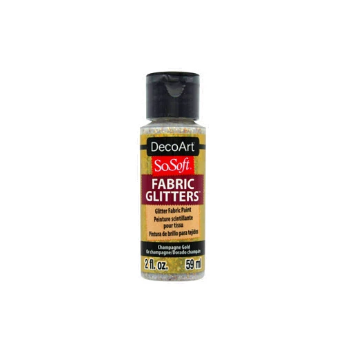 DecoArt Deco Art SoSoft Fabric Glitters Acrylic Paint 2oz-Champagne Gold