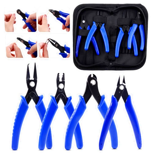Glarks 5Pcs Jewelry Pliers Tool Set Including Split Ring Pliers Jewelry Bead Crimping Pliers Jewelry Wire Cutter and Memory Wire Cutting Pliers for Jewelry Bead Repairing Making Supplies