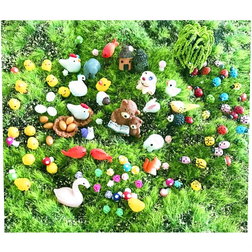 JKanruh 101 Pieces Miniature Animals,Fairy Garden Accessories,Miniature Toy Animals Ornament Kits Set for DIY,Fairy Garden Dollhouse,DIY Terrarium,Flower Pots Ornaments,Craft Decor …