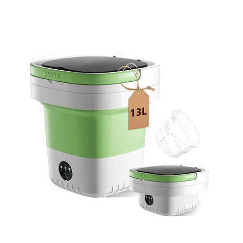 XINGOULIST Portable Washing Machine, Mini Washer 13L Upgraded Capacity with 3 Modes Deep Cleaning for Underwear, Shirt, Baby Clothes, Small Items.Foldable Mini Laundry Washer for Apartments,Camping,Travel(Green)