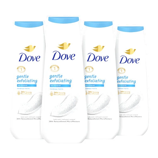 Dove Body Wash Gentle Exfoliating With Sea Minerals 4 Count Instantly Reveals Visibly Smoother Skin Cleanser That Effectively Washes Away Bacteria While Nourishing Your Skin 20 oz