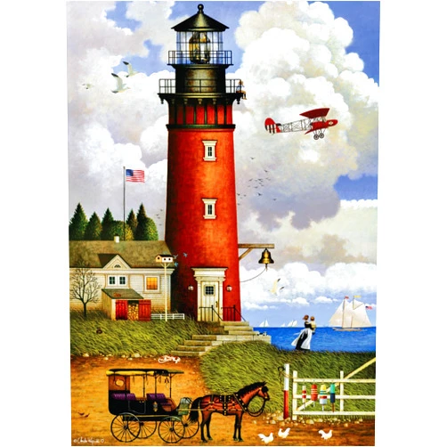 Buffalo Games - Charles Wysocki - Daddy's Coming Home - 300 Piece Jigsaw Puzzle for Adults Challenging Puzzle Perfect for Game Nights - Finished Puzzle Size is 21.25 x 15.00