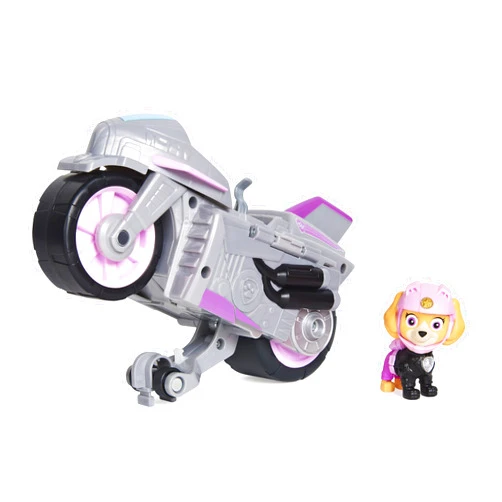 Paw Patrol, Moto Pups Skye’s Deluxe Pull Back Motorcycle Vehicle with Wheelie Feature and Toy Figure