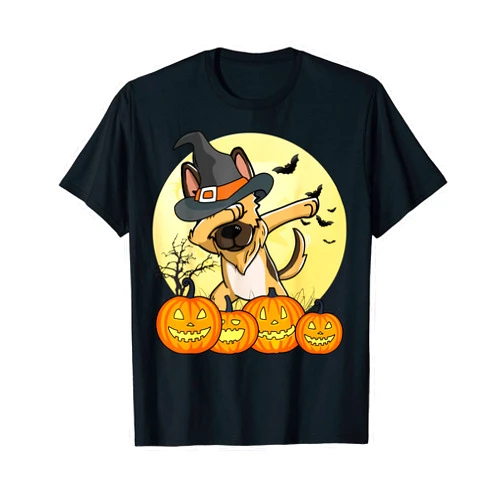 Regali Divertenti Cane Da Pastore Tedesco Dabbing German Shepherd Halloween Dog T-Shirt