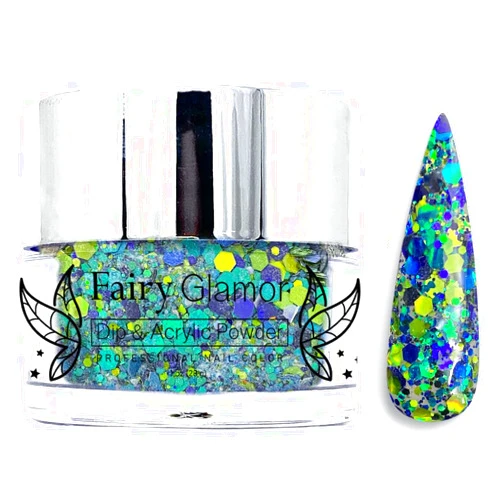 FAIRY GLAMOR Green Glitter Dip & Acrylic Nail Powder - Fairy Dust Witch - 1 oz