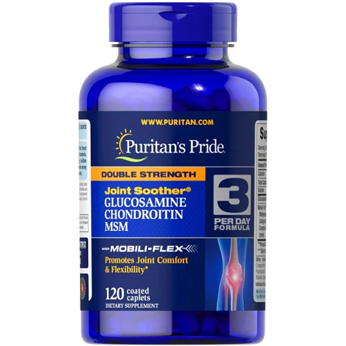 Puritan's Pride Puritans Pride Double Strength Glucosamine, Chondroitin & Msm Joint Soother-120 Caplets, 120 Count