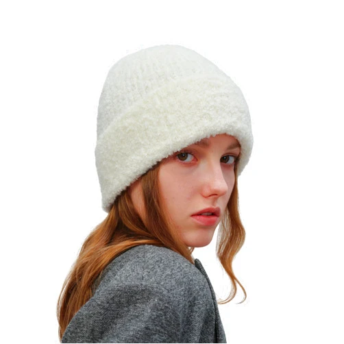 Senro Vientian Beanie for Women Men, Winter Wool Knit Cuffed Beanie, Soft Warm Fleece Solid Colors Beanie