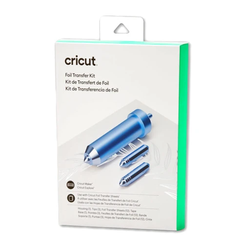 Cricut Foil Transfer Kit, Includes 12 Foil Transfer Sheets, 3 Cricut Tools in 1 with Interchangeable Tips (Fine, Medium & Bold), Tool Housing & Adhesive Tape, For Cricut Maker & Explore Machines