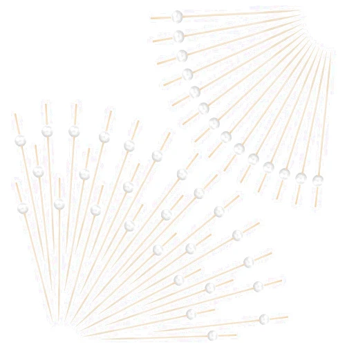 Hariendny 200 Pcs Toothpicks for Appetizers Cocktail Picks 4.7 Inch Bamboo Toothpicks Fancy Pearl Toothpicks Decorative Party Toothpicks Appetizer Skewers for Food Drinks Decorations(White)