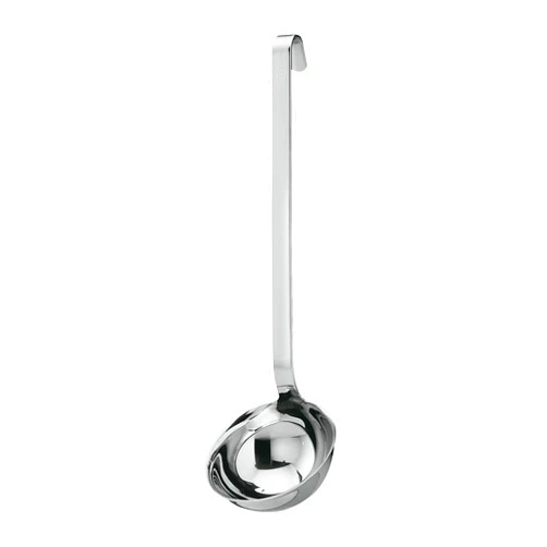 Rösle Rosle 10009 Stainless Steel Hooked Handle Ladle with Pouring Rim Serving Spoon