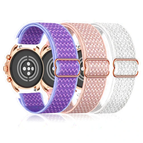 Farluya 3 Pack 18mm Stretchy Nylon Watch Bands for Fossil Women's Gen 5E 42mm / Gen 6 42mm,Soft Quick Release Wristband Loop Elastic Strap for Fossil Venture Gen 4 HR/Gen 3 Women Men