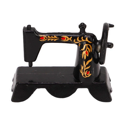 Tyenaza 1:12 Scale Metal Dollhouse Sewing Machine, Vintage Miniature for Adult Crafters, Home Decoration & Photo Opportunities