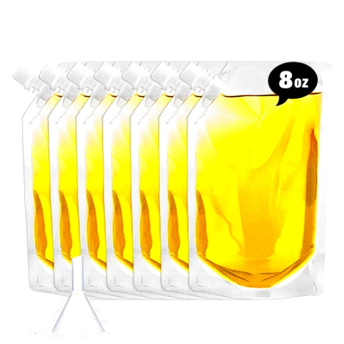 Vignee Flasks Set for Liquor Cruise Kit,Rum Runners Plastic Liquor Bags to Sneak Alcohol,Juice Travel Plastic Flasks Bags Drink Bags for Travel Outdoor Sports, Concerts, Events（8oz X 10）