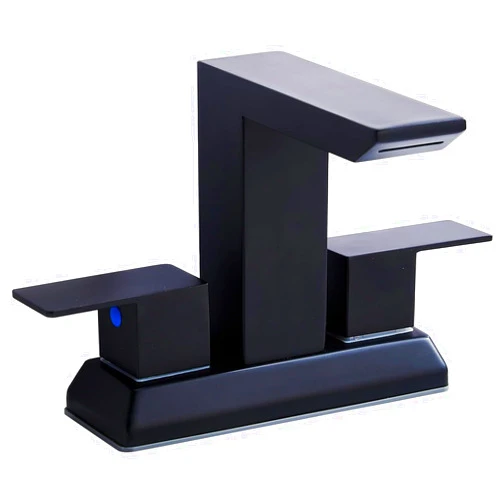 Ufaucet Black Waterfall Bathroom Faucet 4 Inch Widespread Bathroom Sink Faucet, Modern Matte Black Centerset Vanity Bathroom Sink Faucet Two Handles 2 or 3 Holes Bathroom Basin Lavatory Mixer Tap