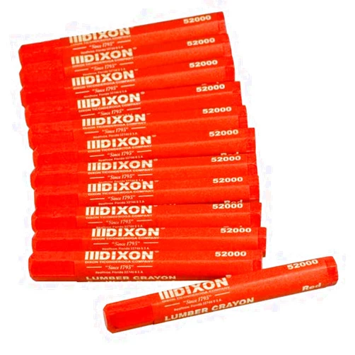 Dixon 52000 Lumber Marking Crayons, Red, 12-Pack