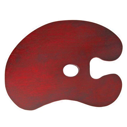 KIILOMP Wooden Paint Palette 16 * 12inch - Kidney Shaped Oil Palette Artist Mixing Painting Palette with with Thumb Hole for Acrylic Watercolor Oil Paints M