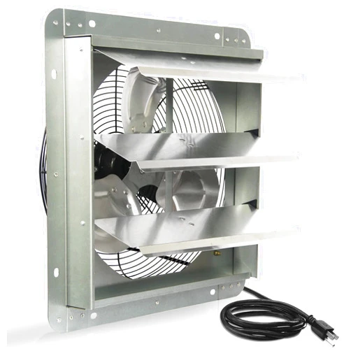 KEN BROWN 14 Inch Shutter Exhaust Fan With 1.65 Meters Power Cord Wall Mounted, High Speed 1950CFM, Vent Fan For Garages And Shops, Greenhouse,Attic Ventilation