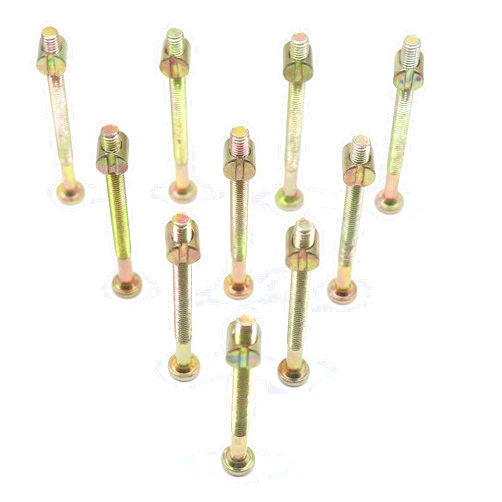 binifiMux 10-Pack M6 x 75mm Furniture Crib Baby Bed Bolt & Barrel Nut Allen Head, Hex Drive Socket Cap Bolts, Zinc Plated