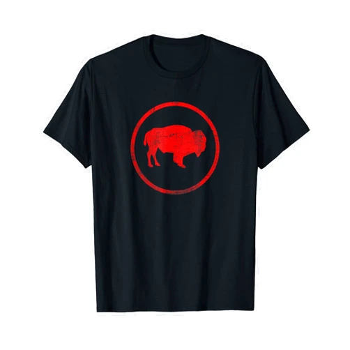 Mountain Life Outdoor Junkie Tees Vintage Retro Bison American Buffalo Simple Minimalist T-Shirt