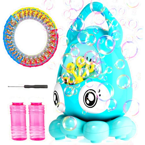 Veoiuo Bubble Machine, Cute Octopus Automatic Bubble Blower, 10000+ Bubbles Per Minute Bubbles Kids Toys for Ages 2-4 5 6 7 8 9 10 11 12,Kid for Birthday Wedding Party Indoor Outdoor Toy Blue