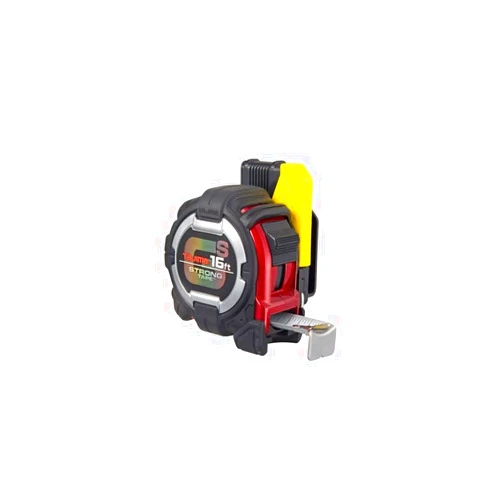 TAJIMA Tape Measure - 16 ft x 1 inch GS-Lock Measuring Tape with Shock Resistant Case & Safety Clip Holder - GSSF-16BW