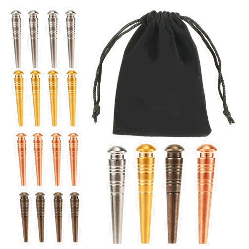 NQEUEPN 16pcs Cribbage Pegs, Metal Game Pegs Conical Design Board Games Pins Cribbage Pins with Drawstring Storage Pouch Cribbage Board Pegs Fit for 1/8 Hole Friends Game Family (Multicolored)