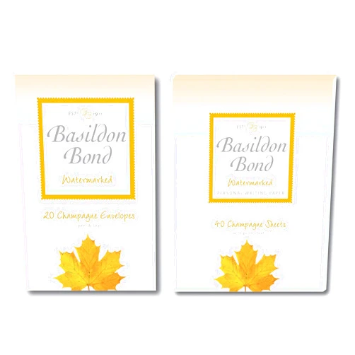 Basildon Bond No 3 Champagne Paper Writing Set Includes Writing Pad & Envelopes