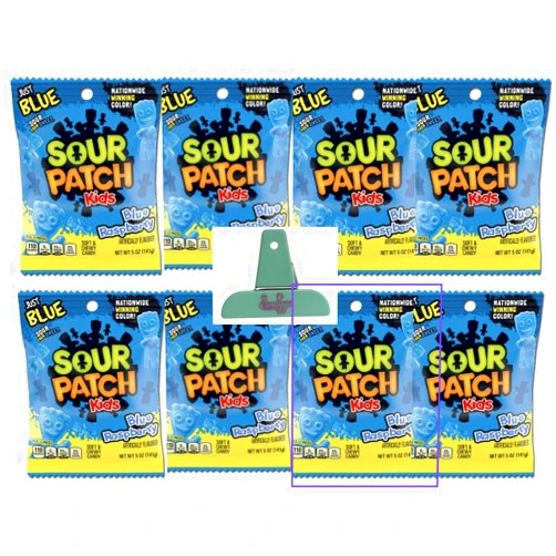 Candyya Sour Patch Kids Blue Raspberry 5 oz Exclusive Limited Edition Just Blue with Candyy (Pack of 8)