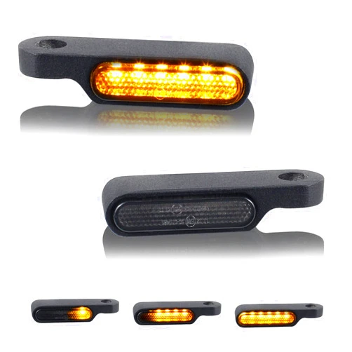 QUASCO Universal Motorcycle Turn Signals Sequential Front Led Blinkers Amber Lights Compatible with Harley Honda Yamaha Suzuki Kawasaki