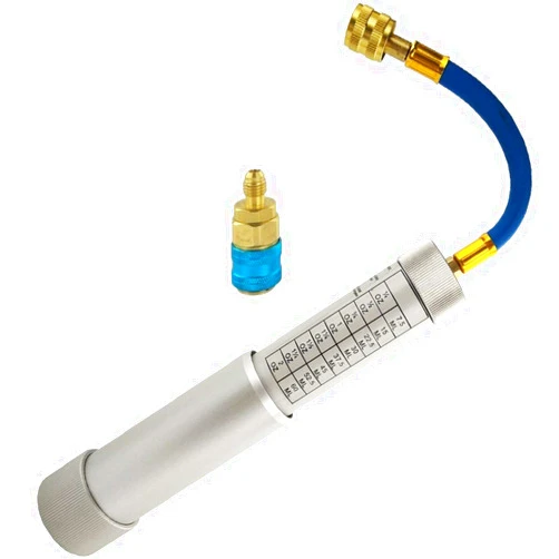 NAKAO Car A/C AC Oil and Dye Injector Refrigerant Tools with Snap Quick Coupler 1/4