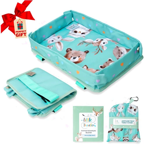 Little Traveler Waterproof Airplane Tray Table Cover – Universal Fit & Easy Setup – Airplane Tray Cover Kids - Use in Buses, Trains, High Chairs I Plane Travel Essentials for Kids 1-5 Years