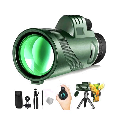 ARINAZ 80 x 100 Monocular-Telescope Low Night Vision Monoculars High Definition for Adults High Powered with Smartphone Adapter Telescope Hunting Wildlife Bird Watching Travel Camping Hiking