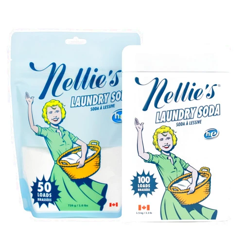 Nellie's Laundry Soda Bundle - 100 Scoops (Tin) & 50 Scoops (Pouch) - Concentrated & Septic Safe Formula - Leaves No Residue - Safe for HE and Standard Washing Machines - Ideal for Sensitive Skin