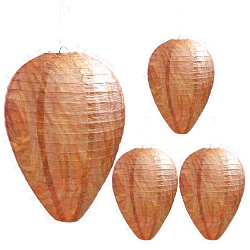 DECYOOL 4 Pack Wasp Nest Decoy Hanging Wasp Nest Stay Away from Wasps Hornets Yellow Jackets