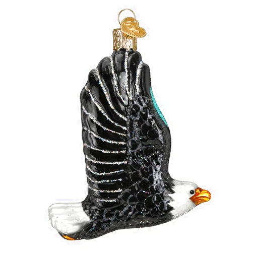 Old World Christmas Eagle in Flight Glass Blown Ornament for Christmas Tree, Handcrafted Holiday Decoration, Bird Watcher Collection
