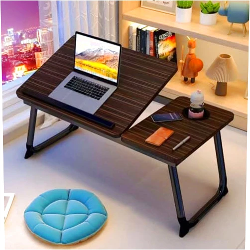 Handisen Laptop Desk for Bed Couch,Adjustable Bed Laptop Table,Laptop Stand for Bed,Portable Lap Desk for Laptop,Laptop Bed Tray Table with Cup Holder,Foldable Bed Table for Laptop and Writing Eating(Black)