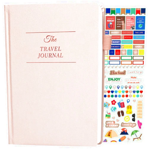 Lankaiva Travel Journal for Women & Men - Budget Travel Planner Notebook for 6 Trips Organizer- Travel Scrapbook to Record Memories and Adventures - Gifts for People Who Travel, Pink