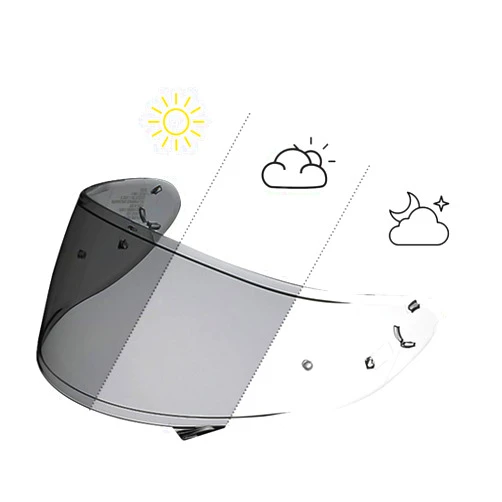 Puentemys CWR-1 Photochromic Shield Helmet Visor Replacement for X14, X-Fourteen, RF-1200, Z7, NXR, RF-SR Motorcycle Helmets (Clear to Smoke)