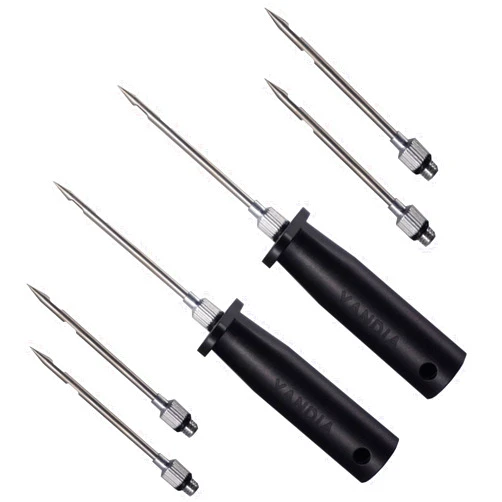 YANDIA Fish Venting Tool ABS Handle 3 Replaceable Stainless Steel Needles(Two Sets of)