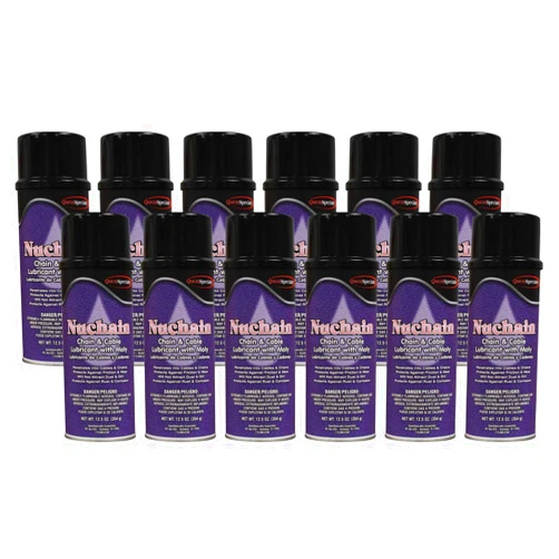 Quest Specialty NUCHAIN - Chain & Cable Lubricant with Moly, Case of 12 (16 oz) Cans,5760