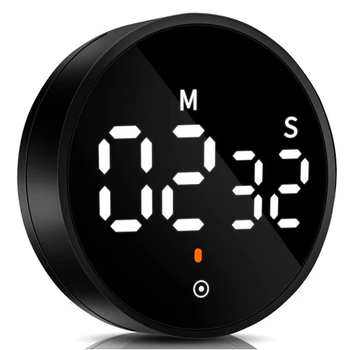 DALSHABET Kitchen Timer Magnetic Classroom Timer for Kids, Rotation Countdown Countup Timer Large LED Display with Volume & Brightness Adjustable for Cooking/Exercise, Easy to Use Even for Seniors or Children