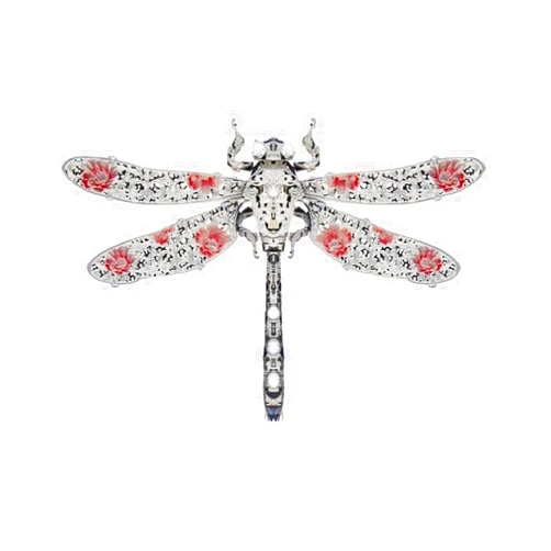 HMANGO Coolu Light Worm Language Insect Series Assembled Model 3D Metal Jigsaw Magnetic Toy Handmade DIY (Dragonfly)