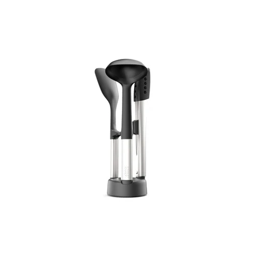 Joseph Joseph Elevate Fusion 3-Piece Silcone Kitchen Utensil Compact Stand, BPA Free, Heat Resistant, Non Stick Utensil Set, Weighted Stainless Steel Handles
