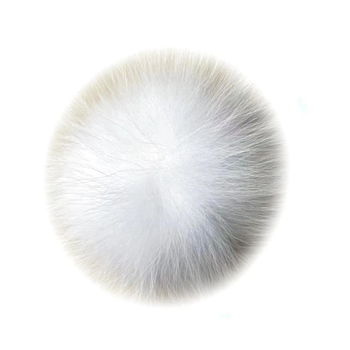 Generic 4 pcs 4.33 inch Fur Pom Real Fox Fur Pompom with Rubberband Fur Ball for Beanies DIY Fur Accessories for Shoes Boots Hat Handbag Charms (White)