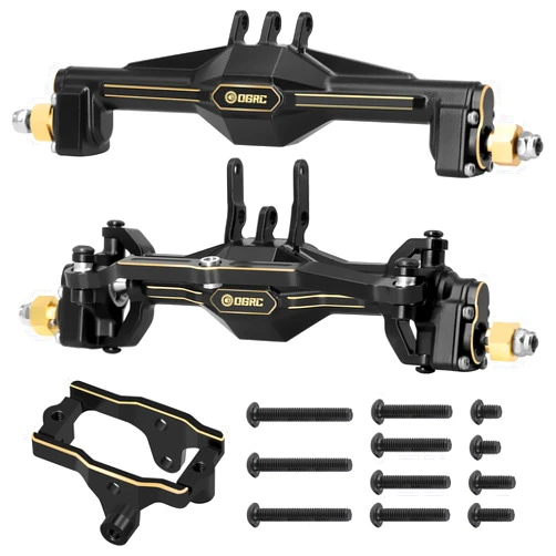 OGUNKE OGRC Brass Complete Portal Axle Set with Brass Servo Mount and Steering Link for TRAXXAS TRX4M 1/18 RC Crawler Upgrade Parts