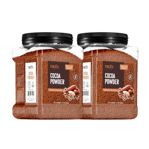 Roots Circle Unsweetened Cocoa Powder | Rich Dark Chocolate Flavor, Perfect for Baking, Smoothies, and Hot Cocoa | Premium Quality, Easy Mixing, Gluten-Free, Kosher | Bulk 2 Pack of 14oz