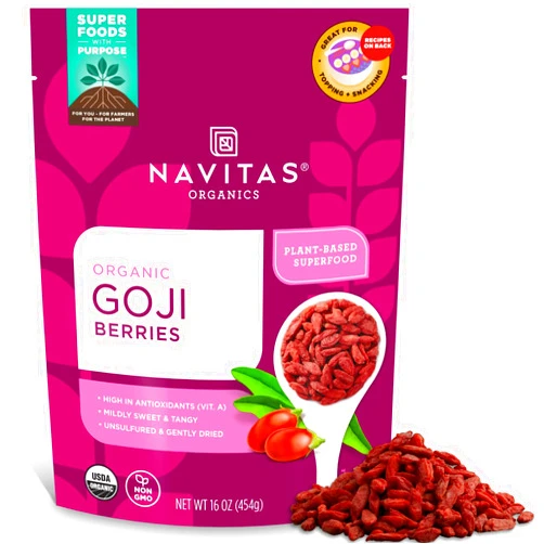 Navitas Organics Goji Berries, 16 Ounce. Bag, 15 Servings Organic, Non-GMO, Sun-Dried, Sulfite-Free