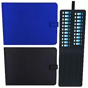Eaasty 2 Pack Homeopathy Organizer Box Foldable Homeopathy Storage Case Homeopathy Kit Storage Pouch Organizer Storage Case Box Kit for 84 Tubes Home Travel Use, Black and Blue