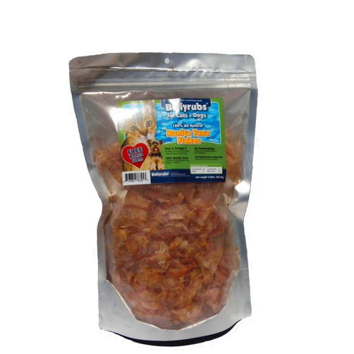 Bellyrubs Organic Bellyrubs Bonita Tuna Flakes for Cats and Dogs 3.5oz | Premium Dried Tuna Cat Treat | All-Natural Gluten & Grain Free Tuna Flake Treats | Healthy High Protein Pet Training Chews | Made in USA